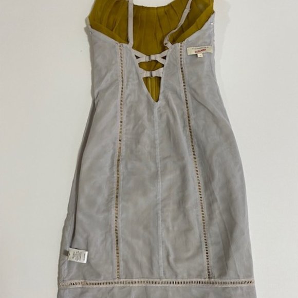 BCBGMAXAZRIA Runway Silk/Organza Yellow/Gold Dress Size 0 NWOT - Picture 10 of 11